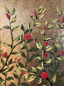 Hummingbirds in Golden Hibiscus